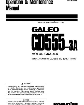 GD555-3(JPN)-A S/N 10001-11000 Operation manual (English)