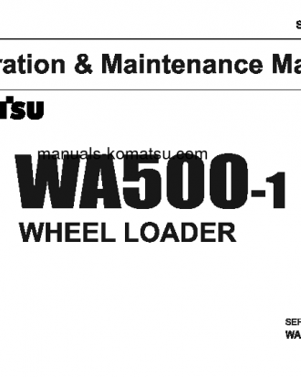 WA500-1(JPN) S/N 20001-UP Operation manual (English)