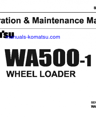 WA500-1(JPN)-C SPEC S/N 11458-UP Operation manual (English)