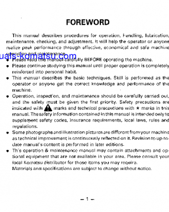 WA500-1(JPN)-C SPEC S/N 11458-UP Operation manual (English)