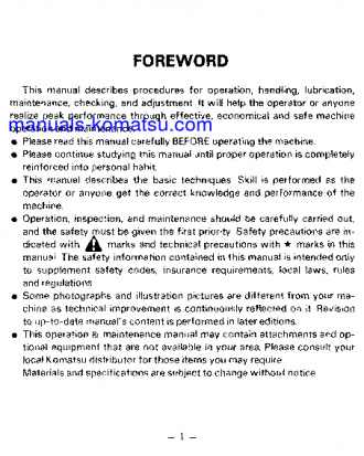 WA600-1(JPN) S/N 10001-10880 Operation manual (English)