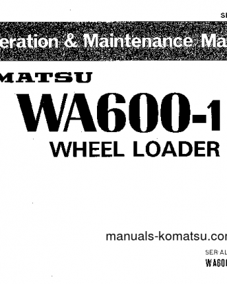 WA600-1(JPN)-C SPEC S/N 10759-UP Operation manual (English)