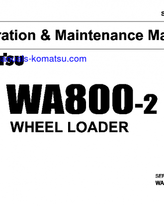 WA800-2(JPN) S/N 10501-10503 Operation manual (English)
