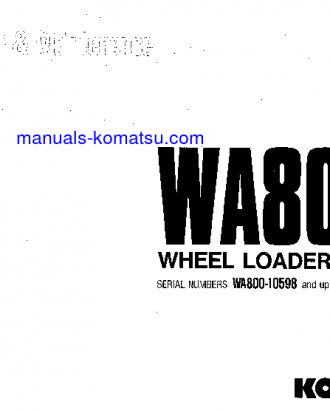 WA800-2(JPN) S/N 10598-UP Operation manual (English)