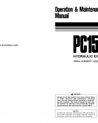 PC15MRX-1(JPN) S/N 10001-UP Operation manual (English)