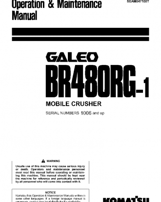 BR480RG-1(JPN) S/N 1006-UP Operation manual (English)