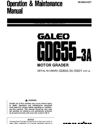 GD655-3(JPN)-A S/N 10001-11000 Operation manual (English)