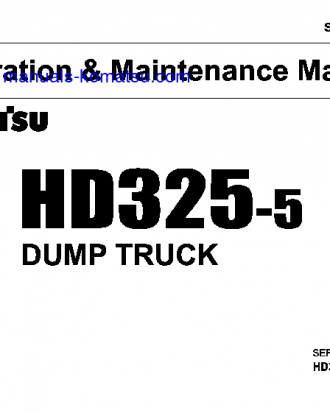 HD325-5(JPN) S/N 2001-2263 Operation manual (English)
