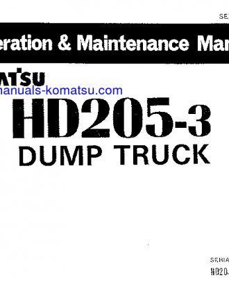 HD205-3(JPN) S/N 1003-1265 Operation manual (English)