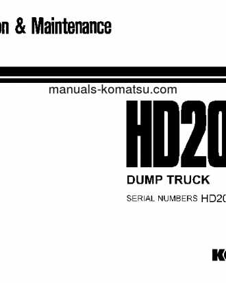 HD205-3(JPN) S/N 1821-UP Operation manual (English)