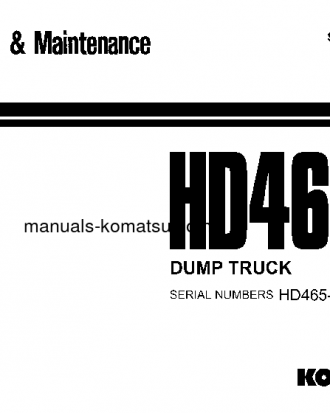 HD465-3(JPN) S/N 2001-2136 Operation manual (English)