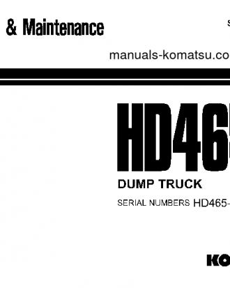 HD465-3(JPN) S/N 2137-2189 Operation manual (English)