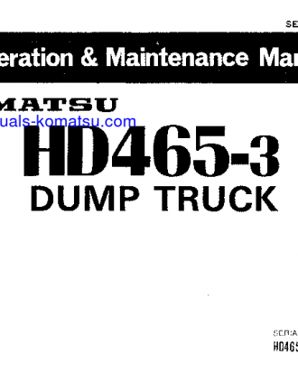 HD465-3(JPN) S/N 2190-UP Operation manual (English)