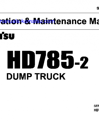 HD785-2(JPN) S/N 1501-UP Operation manual (English)