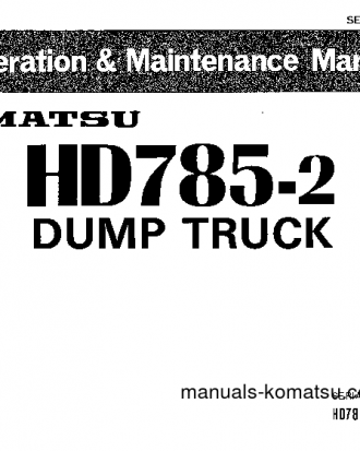 HD785-2(JPN)--40C DEGREE S/N 9501-UP Operation manual (English)