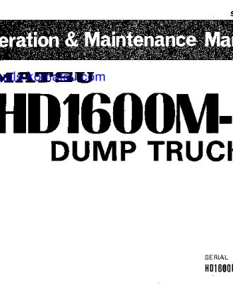 HD1600M-1(JPN) S/N 1024-UP Operation manual (English)
