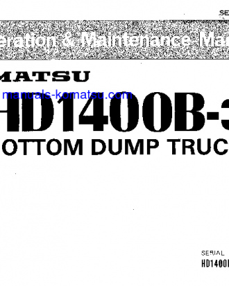 HD1400B-3(JPN) S/N 1005-UP Operation manual (English)