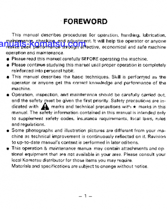 HD1400B-3(JPN) S/N 1005-UP Operation manual (English)