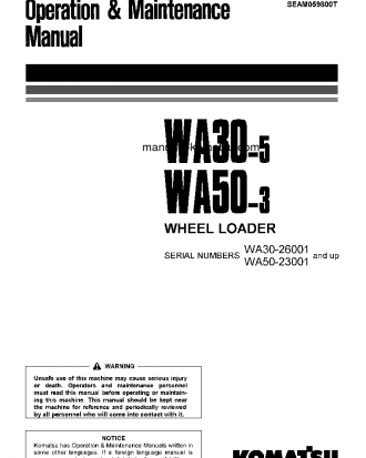 WA50-3(JPN) S/N 23001-UP Operation manual (English)