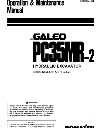 PC35MR-2(JPN)-CAB S/N 5001-5565 Operation manual (English)