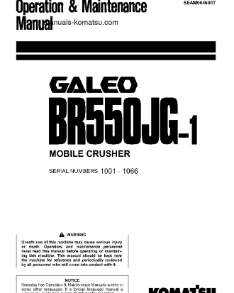 BR550JG-1(JPN) S/N 1001-1066 Operation manual (English)