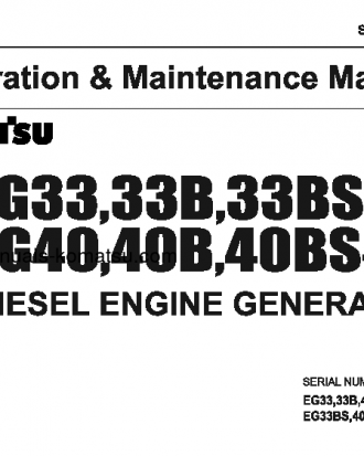 EG33B-1(JPN) S/N 4001-UP Operation manual (English)