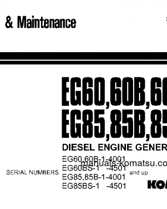 EG85-1(JPN) S/N 4001-UP Operation manual (English)