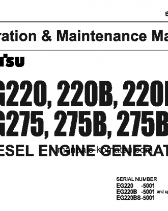 EG275-2(JPN) S/N 5001-UP Operation manual (English)