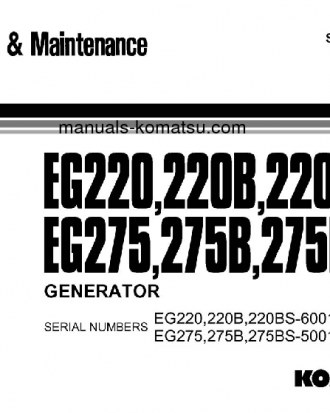 EG275BS-2(JPN) S/N 5001-UP Operation manual (English)