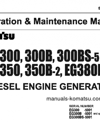 EG300-5(JPN) S/N 5001-UP Operation manual (English)