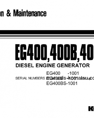 EG400-2(JPN) S/N 1001-UP Operation manual (English)
