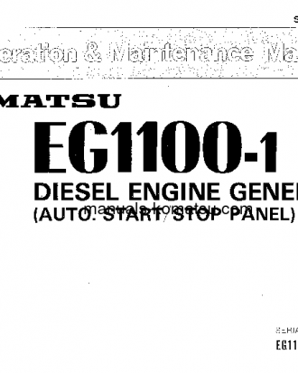 EG1100-1(JPN) S/N 1002-UP Operation manual (English)