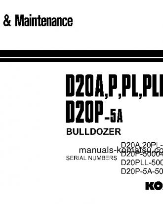 D20P-5(JPN) S/N 50004-UP Operation manual (English)
