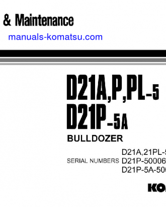 D21A-5(JPN) S/N 50002-UP Operation manual (English)
