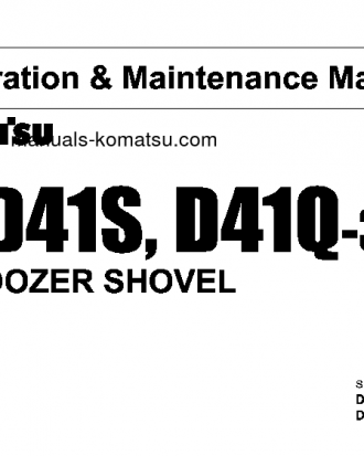 D41S-3(JPN) S/N 6001-UP Operation manual (English)