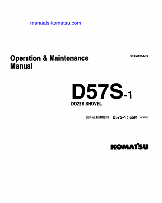 D57S-1(JPN) S/N 6501-UP Operation manual (English)