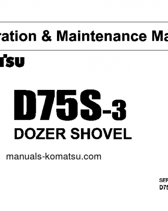 D75S-3(JPN) S/N 10001-UP Operation manual (English)