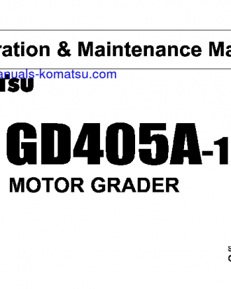 GD405A-1(JPN) S/N 50002-UP Operation manual (English)