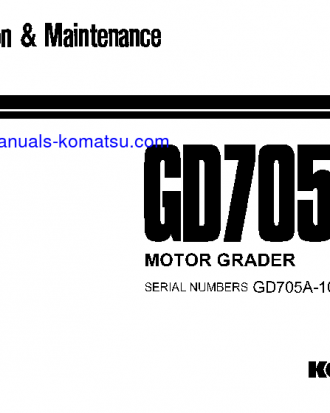GD705A-3(JPN) S/N 10002-30000 Operation manual (English)