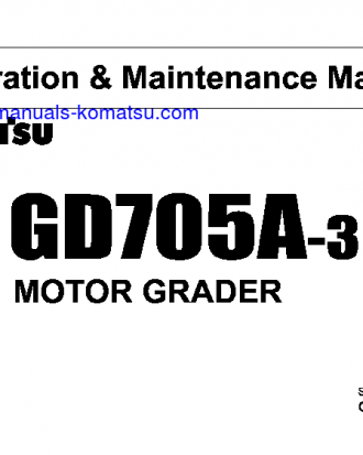 GD705A-3(JPN) S/N 30001-UP Operation manual (English)