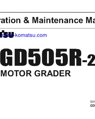 GD505R-2(JPN) S/N 30002-30600 Operation manual (English)