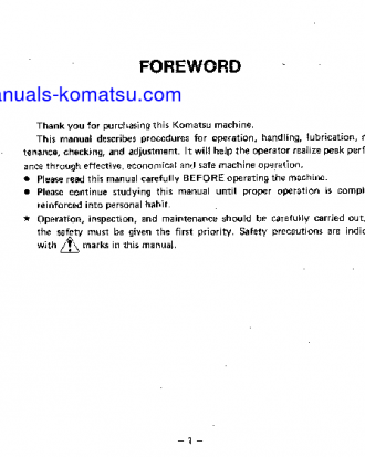 GD505R-2(JPN) S/N 30002-30600 Operation manual (English)