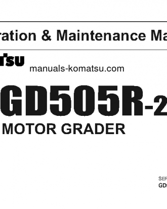 GD505R-2(JPN) S/N 30601-UP Operation manual (English)