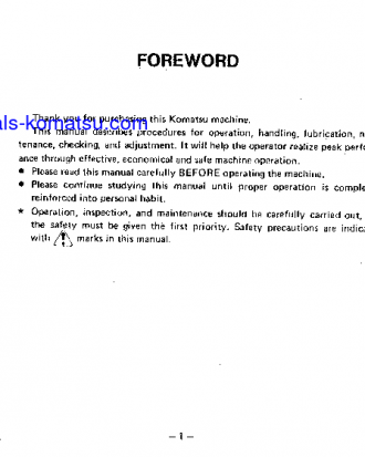 GD705R-2(JPN) S/N 1001-UP Operation manual (English)