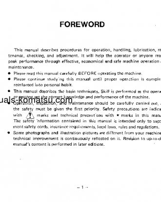 EC105Z-1(JPN) S/N 1001-UP Operation manual (English)