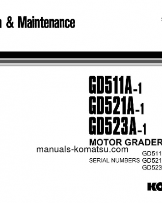 GD511A-1(JPN) S/N 10243-UP Operation manual (English)
