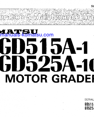 GD515A-1(JPN) S/N 50001-UP Operation manual (English)