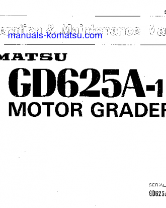 GD625A-1(JPN) S/N 50001-UP Operation manual (English)