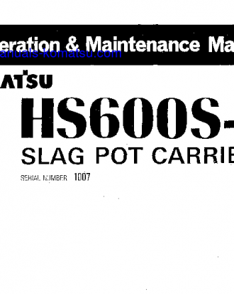 HS600S-2(JPN) S/N 1007-UP Operation manual (English)