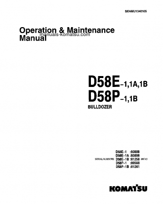 D58E-1(JPN) S/N 80888-UP Operation manual (English)